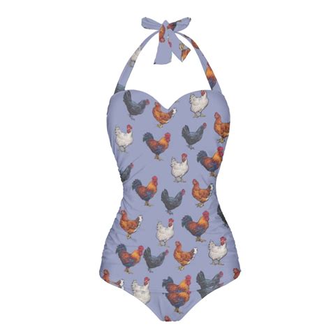 Suhoaziia Cartoon Cock One Piece Bikini Sets For Women Sexy Light