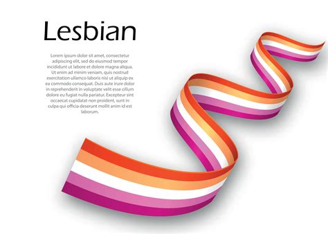 Waving Ribbon Or Banner With Lesbian Pride Flag 21798623 Vector Art At Vecteezy