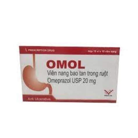 Thuốc trị đau dạ dày OMOL Omeprazol 20mg hộp 10 vỉ x 10 viên