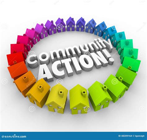 Community Action Words Neighborhood Homes Coalition Group Stock