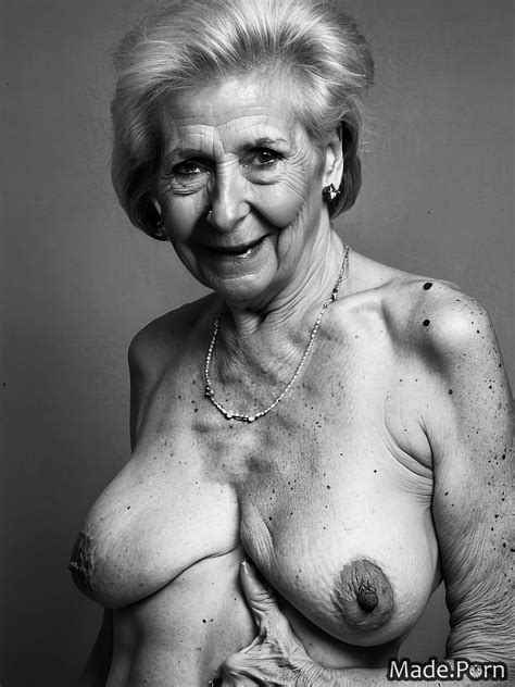 Porn Image Of Straight Hair Portrait Topless Skinny 80 White Hair Photo Created By AI