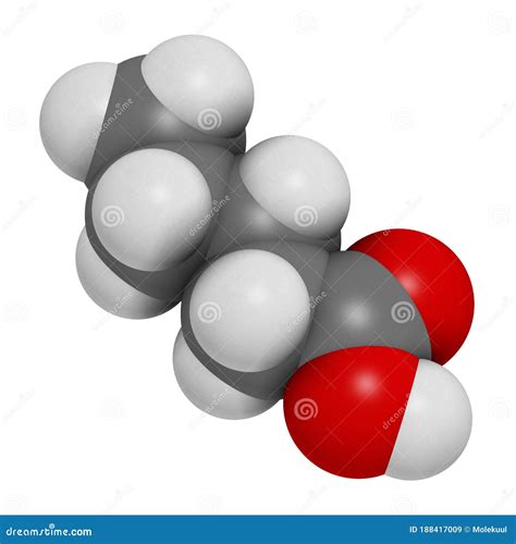 Valeric Acid Pentanoic Acid Or Valerate Molecule Skeletal Chemical