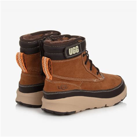 Ugg Teen Boys Chestnut Brown Suede Leather Boots Childrensalon