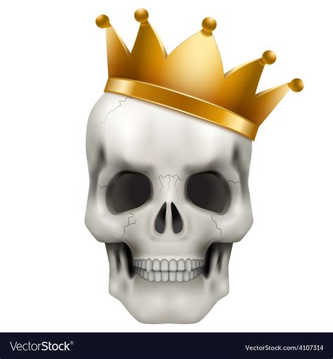 Human Skull With King Golden Crown Royalty Free Vector Image