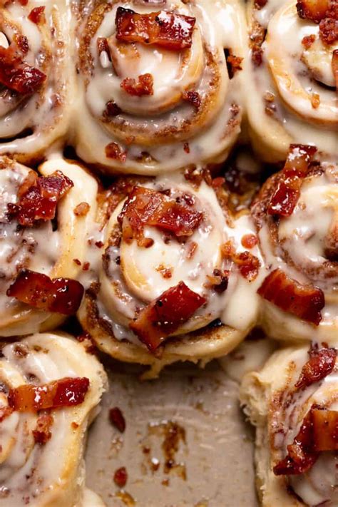 Bourbon Maple Bacon Cinnamon Rolls Cambrea Bakes