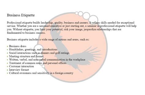 Quotes On Business Etiquette Quotesgram