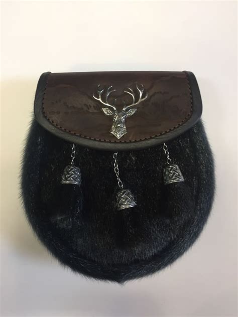 Saddle Leather Sporran With Seal Skin Kirk Wynd Highland House