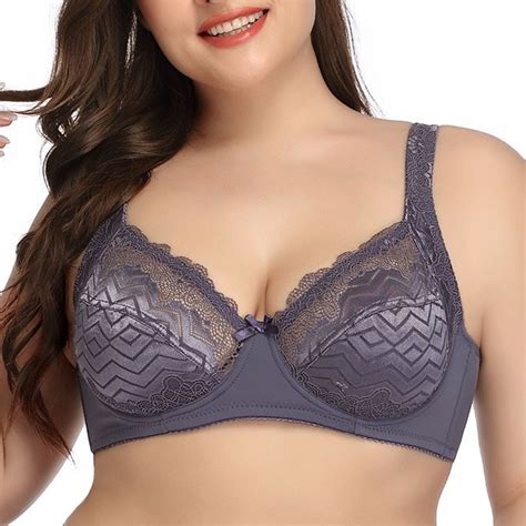 Borniu Women S Lace Lingerie Wire Free Bra Sexy Underwear Gathered Plus Size Bra Summer