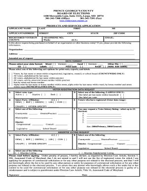 Fillable Online Princegeorgescountymd Application For Product And