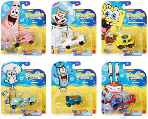 Spongebob 6 Pack Hot Wheels Characters Spongebob Patrick Star Mr