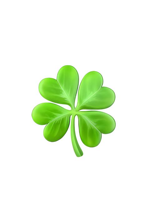 Lucky Four Leaf Clover Emoji