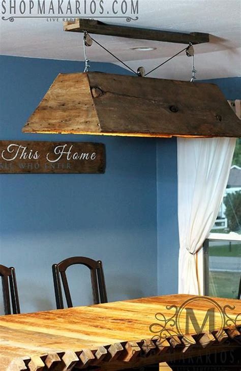 Buy Hand Crafted Rustic Barn Wood Pool Table Light, made to order from ...