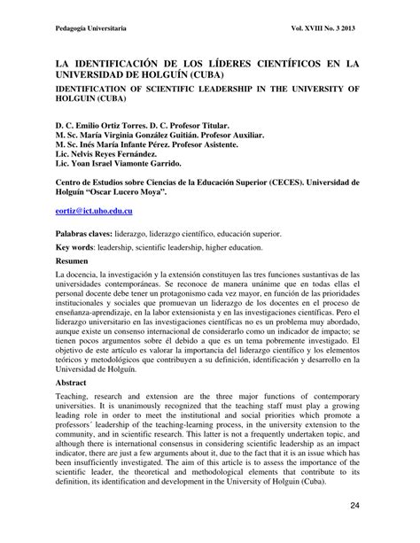 PDF LA IDENTIFICACIÓN DE LOS LÍDERES CIENTÍFICOS EN LA UNIVERSIDAD DE