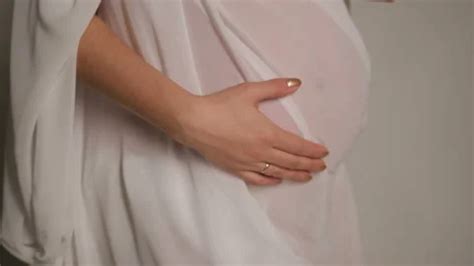 Beautiful Naked Pregnant Woman With Whit Stock Video Pond