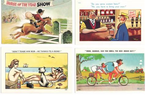 COMIC 4 POSTCARDS Seaside Saucy Bamforth Topless Nude 317 2 79 PicClick UK