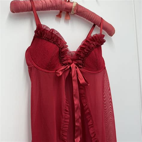 Red Lace Babydoll Lingerie Dress With Adjustable Depop