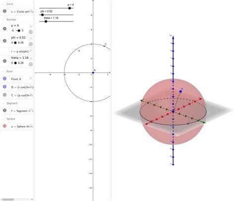 Spherical Coordinates GeoGebra