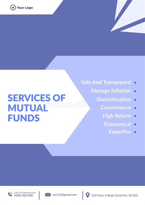 Flyer Design Of Services Of Mutual Funds Template Stock Vector