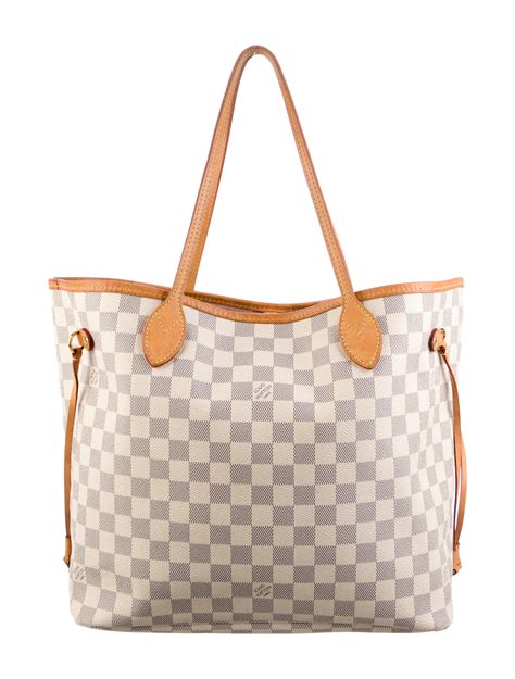 Louis Vuitton Damier Azur Neverfull Mm Wpouch Neutrals Totes Handbags Lou731506 The Realreal