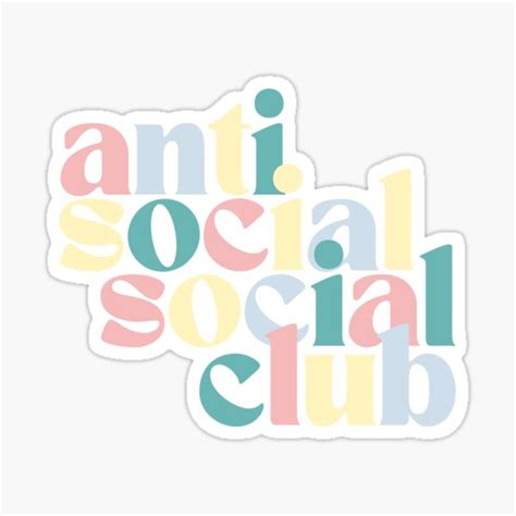"Anti Social Club" Sticker for Sale by HandDrawn- | Redbubble