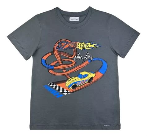 Camiseta Meia Malha Carros Corrida Hot Wheels Luc Boo Parcelamento Sem Juros