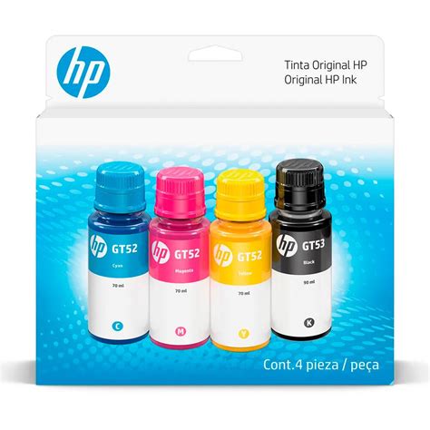 Kit Garrafa De Tinta Hp Gt F N Al Para Smart Tank Preto Ciano