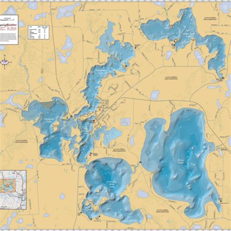 Flambeau Chain Enhanced Wall Map Mapping Specialists Limited