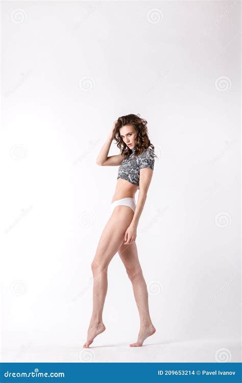 Sensual Beautiful Woman With Perfect Slim Body Posing In Lingerie Stock Photo Image Of Fitness