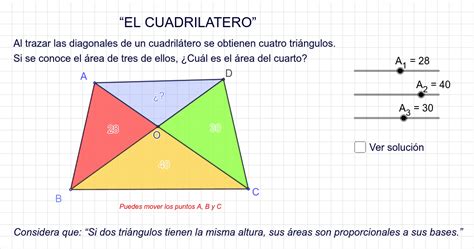 RETO Cuadrilátero dividido en triángulos GeoGebra