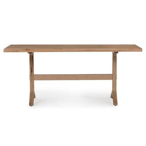 Carson Rustic Lodge Brown Oak Wood Rectangular Trestle Dining Table