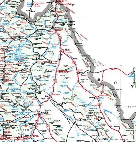 The States of Idaho : Map of Lemhi County, Idaho