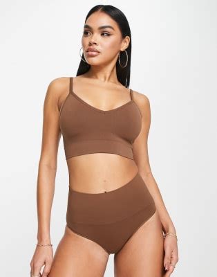 Spanx Seamless Shaping Lingerie Set In Brown ASOS