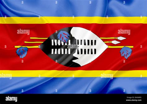 Flag Of Swaziland Waving In The Wind Stock Photo Alamy