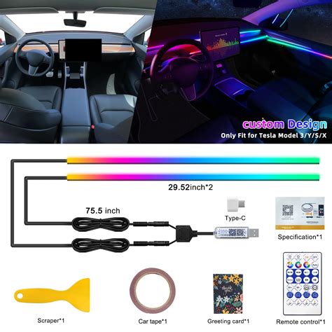 Snapklik Tesla Model Y S X Dreamcolor Acrylic Interior Car Led