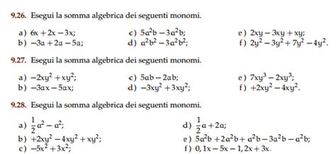 Matematica Per Le Prime Classi Ipseoa Monomi E Polinomi