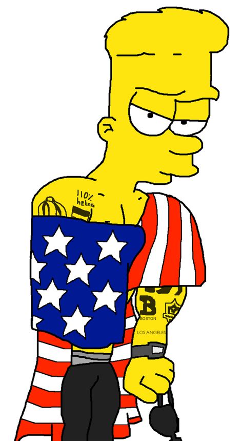 Sexy Muscle Bart Simpson With American Flag By Dgm Art On Deviantart