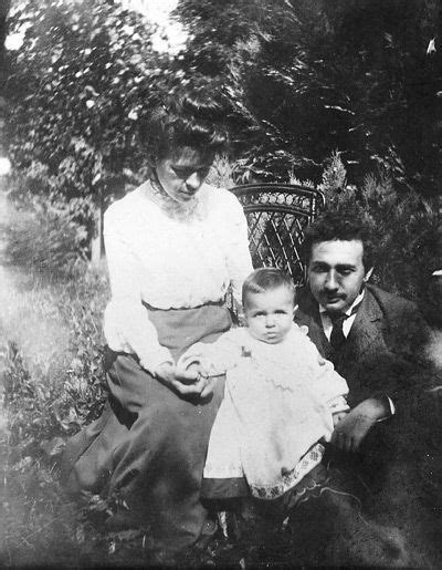 Albert Einstein with his first wife Mileva Marić and their daughter