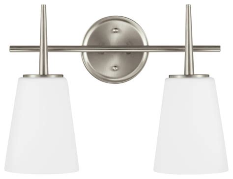 Seagull 4440402EN3962 Two Light Wall Bath SeaGull Driscoll Nickel