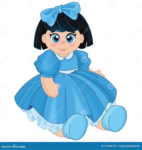 Beautiful Cute Brunette Baby Doll Stock Vector Illustration Of Dress Plastic
