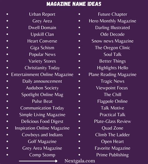 700 Magazine Name Ideas Good Creative And Cool