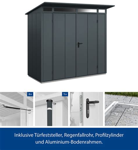 Hörmann Berry Modern Typ 1 mit Pultdach Doppeltür anthrazit ab 2 819 00