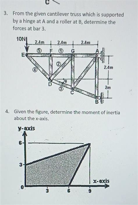 Solved 3 From The Given Cantilever Truss Which Is Supported