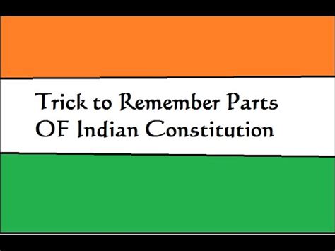 Trick To Remember Parts Of Indian Constitution A To Youtube