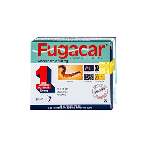 Fugacar Mebendazole 500mg Thuốc Xổ Giun GIA HAN PHARMACY