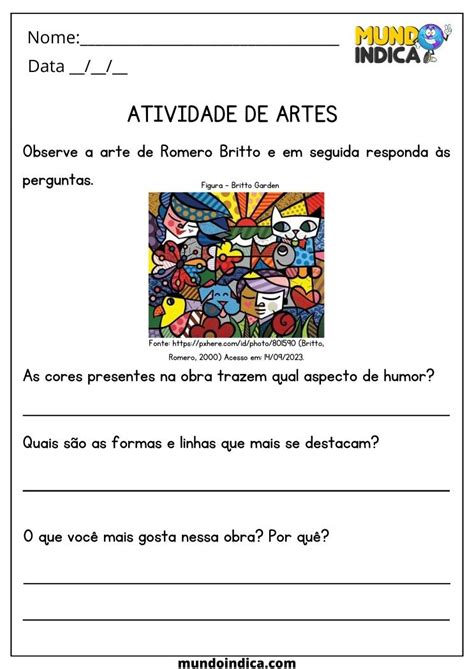 20 Atividades De Artes Ano Fundamental Para Imprimir 52 OFF