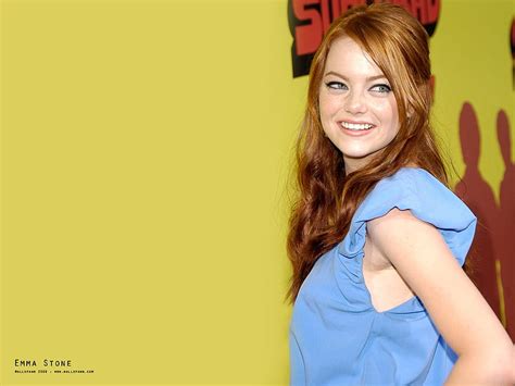 Emma Stone Stone Blue Dress Emma Red Hair Redhead HD Wallpaper