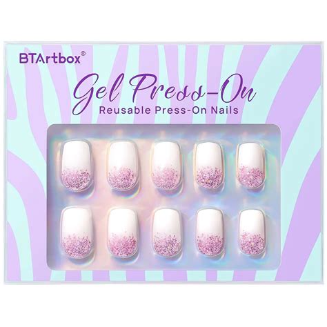 Btartbox Short Square Oval French Designed Pink Glitter Nude Custom Wholesale Price Luxury Full