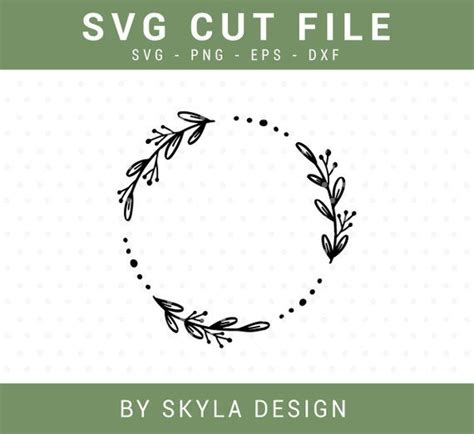 Leaves Wreath Svg Cut File Autumn Branch Clipart For Cricut