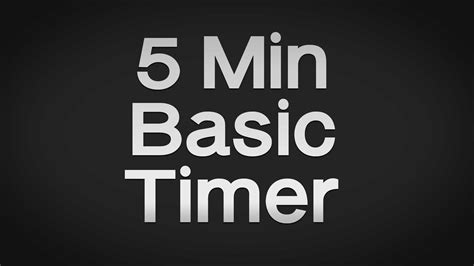 Basic 5 Min Timer With Alarm