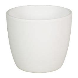 Jardinera de cerámica grande TEHERAN BASAR blanco mate 22 5cm Ø25cm